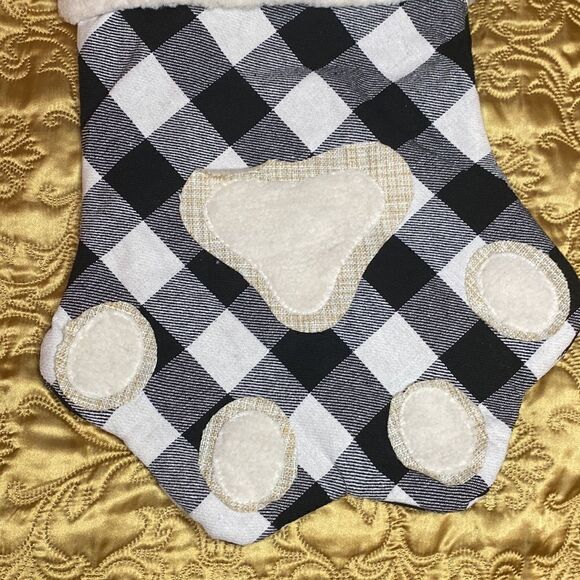 XL Plaid dog Paw Stocking - Picture 2 of 6